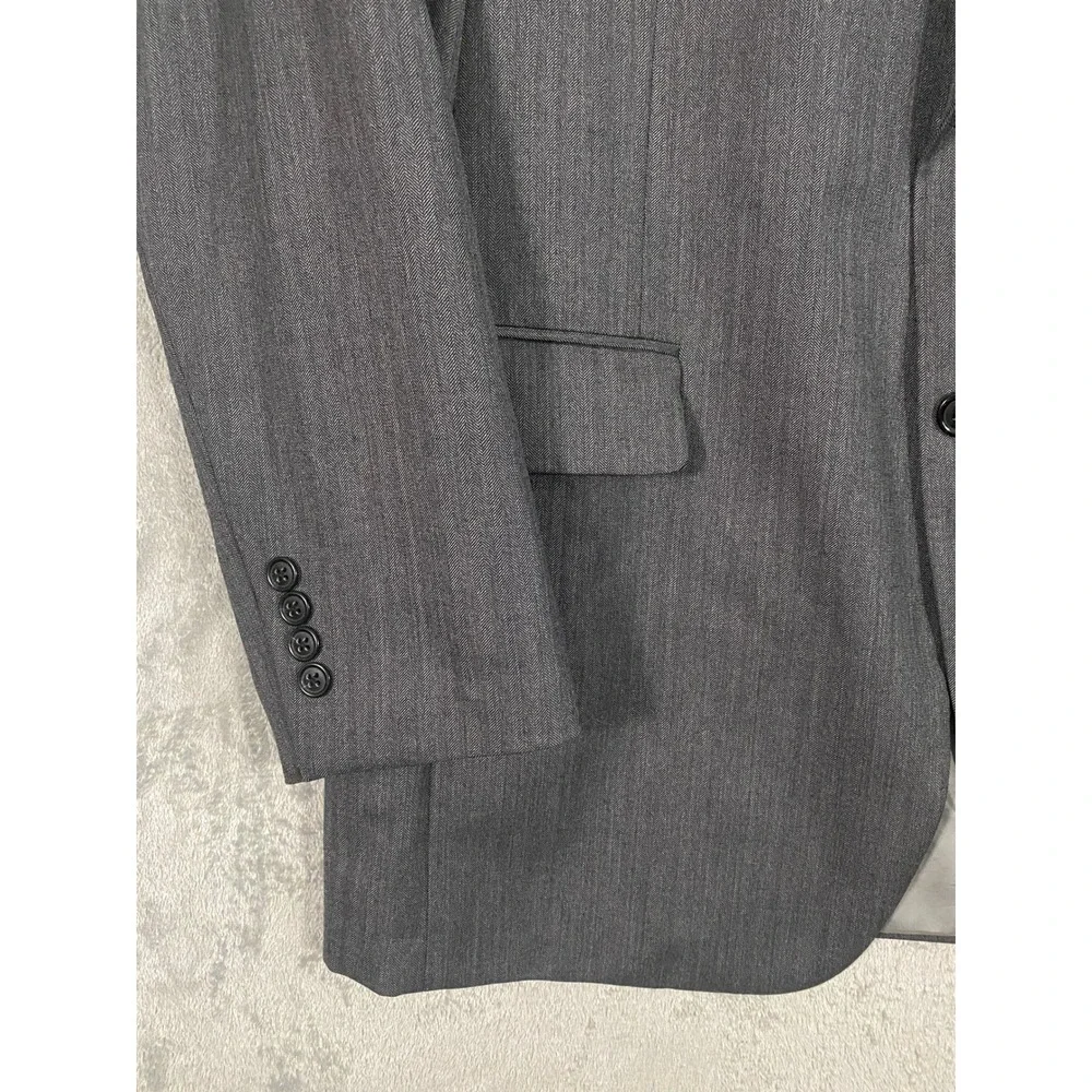 Jos. A. Bank Suit Jacket Mens 43L Gray Signature Collection Wool Herringbone